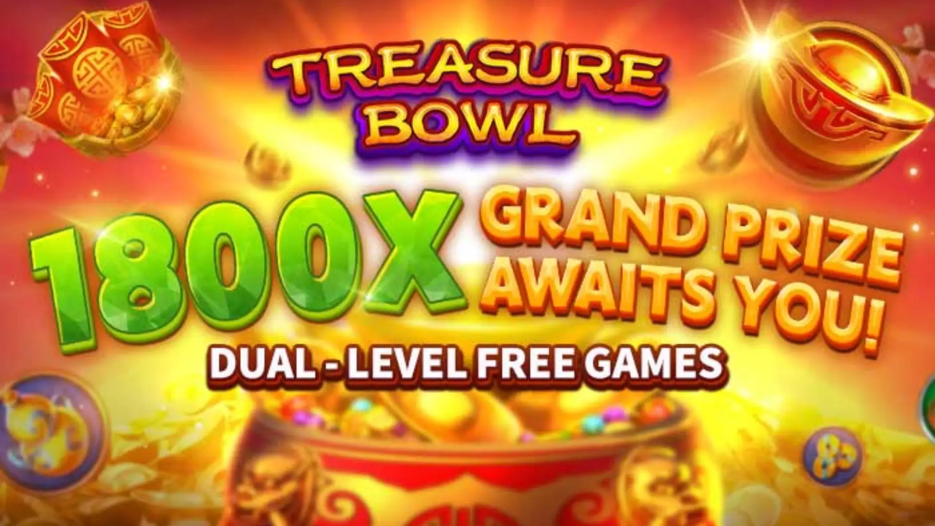 Multiplicadores Treasure Bowl 8kg - 7777x Máximo com Tigela Dourada